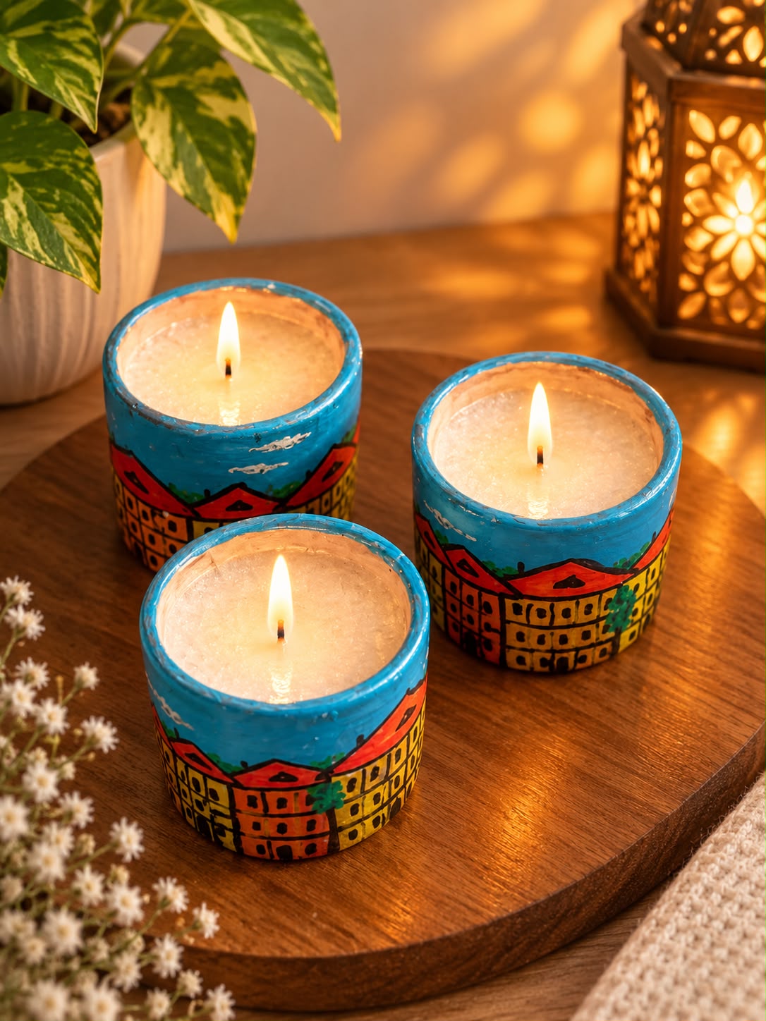 The Tuscan Roof: A Selection of Scented Candles in Handpainted Jars