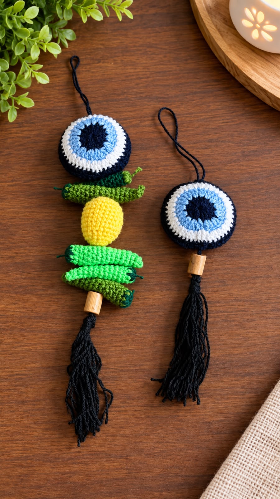 Handcrafted Nazarbattu (Evil Eye) with Nimbu-Mirchi