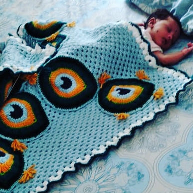 Peacock Feather Baby Blanket