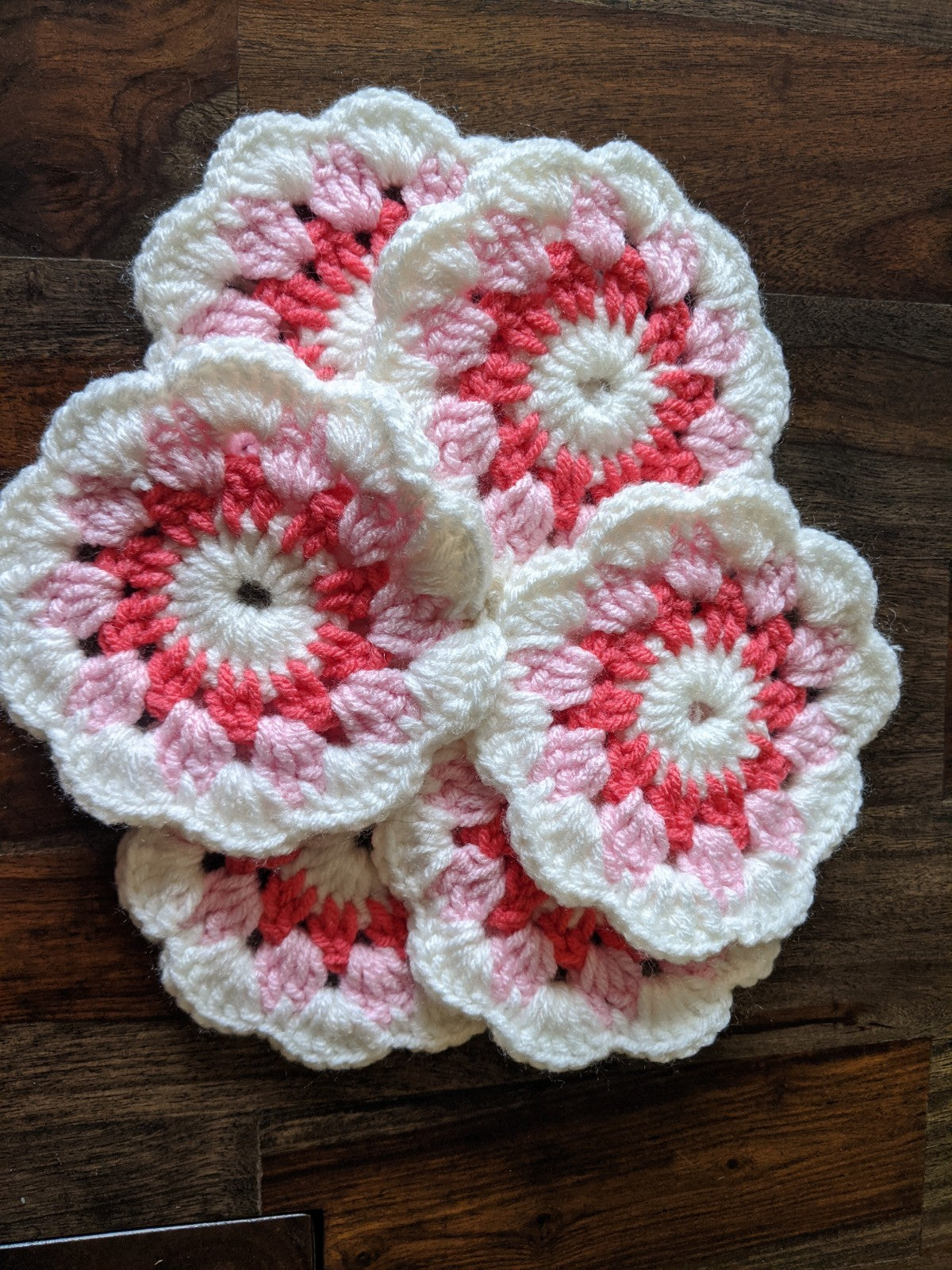 Crochet Handmade Round Coasters - Set Of 6