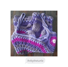 Load image into Gallery viewer, Purple Summer Crochet Cotton Tops
